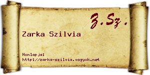 Zarka Szilvia névjegykártya