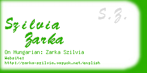 szilvia zarka business card